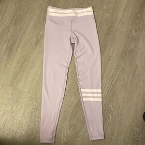 Lilybod lavender purple pale purple leggings with white stripe